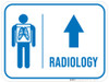 Radiology Straight Ahead Arrow with Icon Rectangular - Floor Sign Radiology Straight Ahead Arrow with Icon Rectangular - Floor Sign