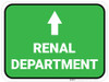 Renal Department Arrow Straight Rectangular - Floor Sign