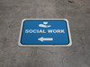 Social Work Arrow Left Rectangular - Floor Sign