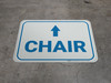 Chair Arrow Straight Rectangular - Floor Sign Chair Arrow Straight Rectangular - Floor Sign