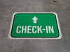 Check-In Ahead with Arrow Rectangular - Floor Sign