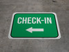 Check-In Left with Arrow Rectangular - Floor Sign Check-In Left with Arrow Rectangular - Floor Sign