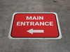 Main Entrance Left with Arrow Rectangular - Floor Sign Main Entrance Left with Arrow Rectangular - Floor Sign