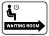 Waiting Room Right Arrow with Icon Rectangular - Floor Sign