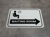 Waiting Room Right Arrow with Icon Rectangular - Floor Sign