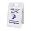 For Your Safety: Complimentary Sanitizing Wipes - A-Frame Sign For Your Safety: Complimentary Sanitizing Wipes - A-Frame Sign