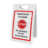 Stop: Temporary Closures We Aplologize For The Inconveniece - A-Frame Sign