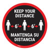 Keep Your Distance-Red/Black - Bilingual Spanish - Floor Sign Keep Your Distance-Red/Black - Bilingual Spanish - Floor Sign