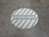 Stand Here Striped (Gray) - Floor Sign