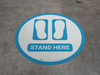 Stand Here with Feet Icon (Blue) - Floor Sign Stand Here with Feet Icon (Blue) - Floor Sign