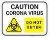 Caution Corona Virus Do Not Enter with Icon - Floor Sign Caution Corona Virus Do Not Enter with Icon - Floor Sign