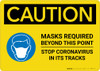 Caution: Masks Required Beyond This Point Stop Coronavirus with Icon Landscape - Wall Sign