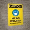 Caution: Masks Required Beyond This Point with Icon Portrait - Wall Sign Caution: Masks Required Beyond This Point with Icon Portrait - Wall Sign