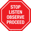 Stop Listen Observe Proceed - Floor Sign Stop Listen Observe Proceed - Floor Sign