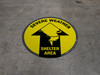 Severe Weather Shelter Area (Arrow) - Floor Sign Severe Weather Shelter Area (Arrow) - Floor Sign