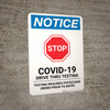 Notice: Stop Drive Thru Testing Requires Physicians Prior to Entry Portrait - Wall Sign