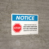 Notice: Stop Think You Have COVID-19 with Icon Landscape - Wall Sign Notice: Stop Think You Have COVID-19 with Icon Landscape - Wall Sign
