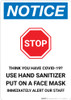 Notice: Stop Think You Have COVID-19 with Icon Portrait - Wall Sign Notice: Stop Think You Have COVID-19 with Icon Portrait - Wall Sign