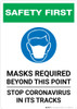 Safety First: Mask Required Beyond This Point Stop Coronavirus with Icon Portrait - Wall Sign Safety First: Mask Required Beyond This Point Stop Coronavirus with Icon Portrait - Wall Sign