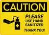 Caution: Please Use Hand Sanitizer - Thank you with Icon Landscape - Wall Sign