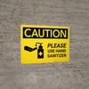 Caution: Please Use Hand Sanitizer with Icon Landscape - Wall Sign Caution: Please Use Hand Sanitizer with Icon Landscape - Wall Sign
