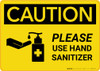 Caution: Please Use Hand Sanitizer with Icon Landscape - Wall Sign Caution: Please Use Hand Sanitizer with Icon Landscape - Wall Sign