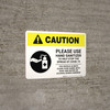 Caution: Please Use Hand Sanitizer - Clean Hands with Soap and Water with Icon Landscape - Wall Sign Caution: Please Use Hand Sanitizer - Clean Hands with Soap and Water with Icon Landscape - Wall Sign