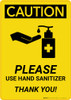 Caution: Please Use Hand Sanitizer - Thank you with Icon Portrait - Wall Sign
