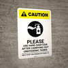 Caution: Please Use Hand Sanitizer after Unhygienic Tasks with Icon Portrait - Wall Sign Caution: Please Use Hand Sanitizer after Unhygienic Tasks with Icon Portrait - Wall Sign