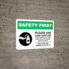 Safety First: Please Use Hand Sanitizer - After Carrying Out Dirty Tasks with Icon Landscape - Wall Sign Safety First: Please Use Hand Sanitizer - After Carrying Out Dirty Tasks with Icon Landscape - Wall Sign