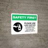 Safety First: Please Use Hand Sanitizer - After Unhygienic Tasks with Icon Landscape - Wall Sign Safety First: Please Use Hand Sanitizer - After Unhygienic Tasks with Icon Landscape - Wall Sign