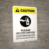Caution: Please Use Hand Sanitizer - Clean Hands Save Lives Portrait - Wall Sign