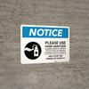 Notice: Please Use Hand Sanitizer Before Leaving - Help Stop the Spread of Covid-19 Landscape - Wall Sign