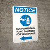 Notice: Complimentary Hand Sanitizer For Your Usage Left Arrow Portrait - Wall Sign