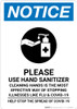 Notice: Please Use Hand Sanitizer Clean Hands Stop The Spread Portrait - Wall Sign