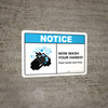 Notice: Clean Hands Save Lives ANSI Landscape - Wall Sign