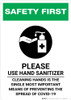 Safety First: Cleaning Hands is the Single Most Important Means of Preventing Spread Portrait - Wall Sign