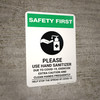Safety First: Due to COVID-19, Exercise Extra Caution and Clean Hands Frequently Portrait - Wall Sign