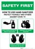 Safety First: How To Use Hand Sanitizer Portrait - Wall Sign