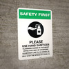 Safety First: Cleaning Hands is the Most Effective Way of Stopping Illnesses Portrait - Wall Sign