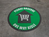 Please Observe - One Way Aisle - Green - Floor Sign