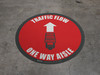 Traffic Flow - Overhead-Aisle - Red - Floor Sign Traffic Flow - Overhead-Aisle - Red - Floor Sign