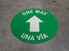 One Way - Arrow - Green - Bilingual Spanish - Floor Sign One Way - Arrow - Green - Bilingual Spanish - Floor Sign