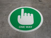 One Way with Pointing Hand - Green - Floor Sign One Way with Pointing Hand - Green - Floor Sign