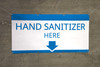 Hand Sanitizer Here - With Arrow/Blue - Banner
