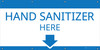 Hand Sanitizer Here - With Arrow/Blue - Banner