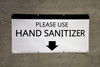 Please Use Hand Sanitizer with Arrow/Gray - Banner