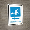 Housekeeping Left Arrow with Icon Portrait - Wall Sign
