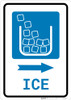 Ice Right Arrow with Icon Portrait - Wall Sign