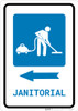 Janitorial Left Arrow with Icon Portrait - Wall Sign